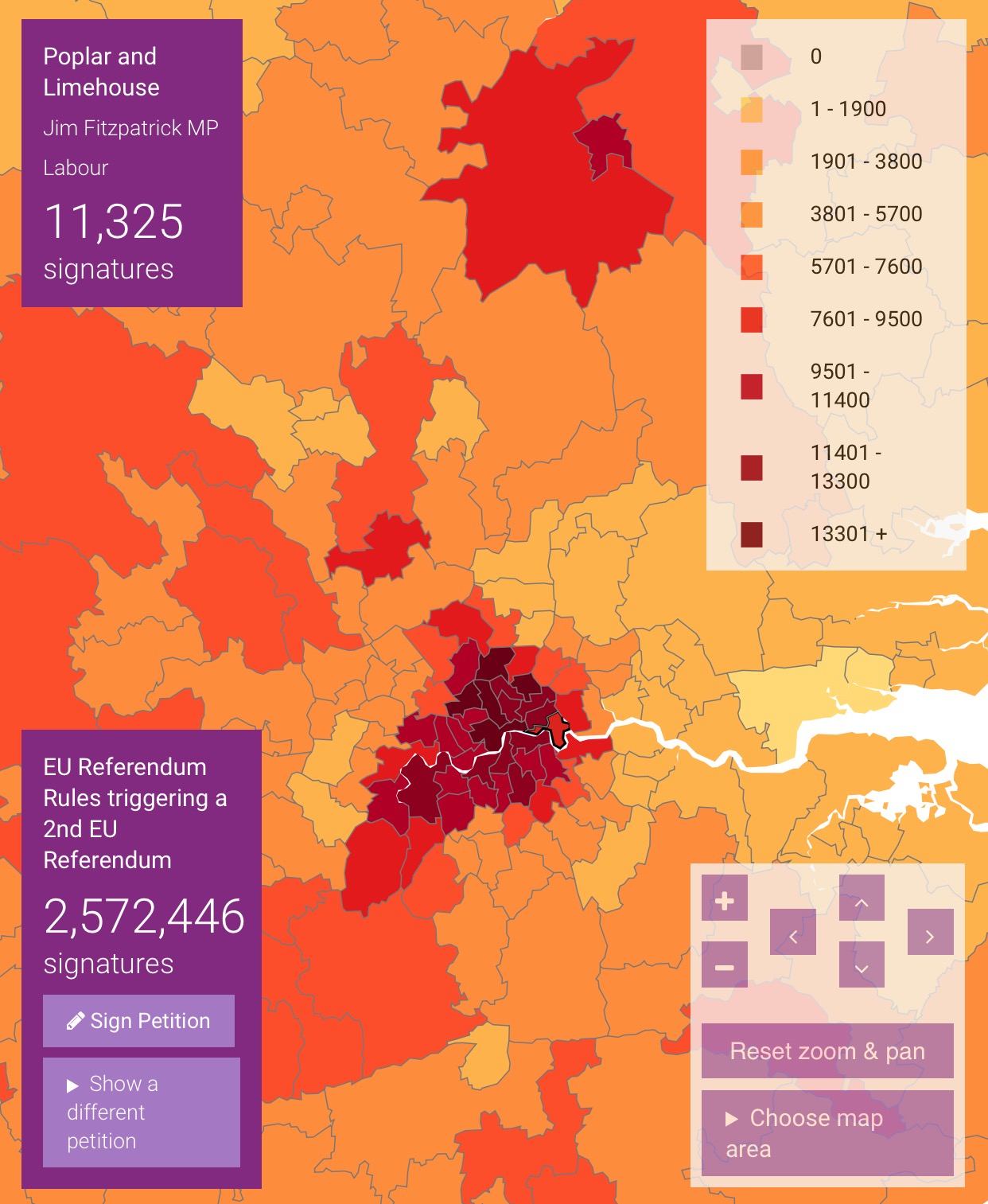 Poplar and Limehouse residents has signed over 11000 times. Image: http://petitionmap.unboxedconsulting.com/?petition=131215