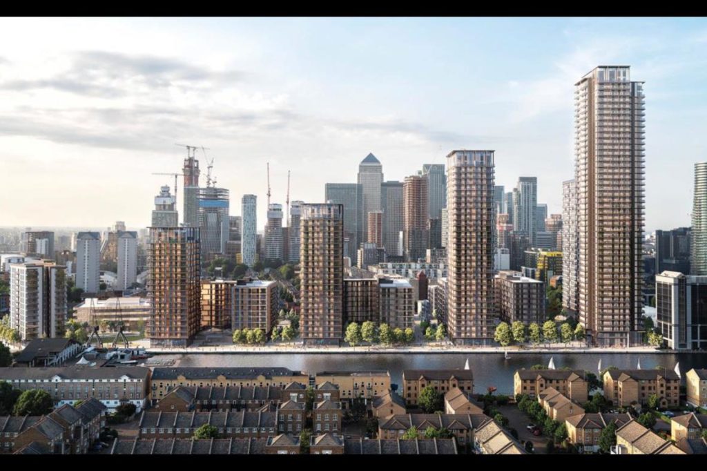 PLP's Westferry Printworks proposals, seen from the south